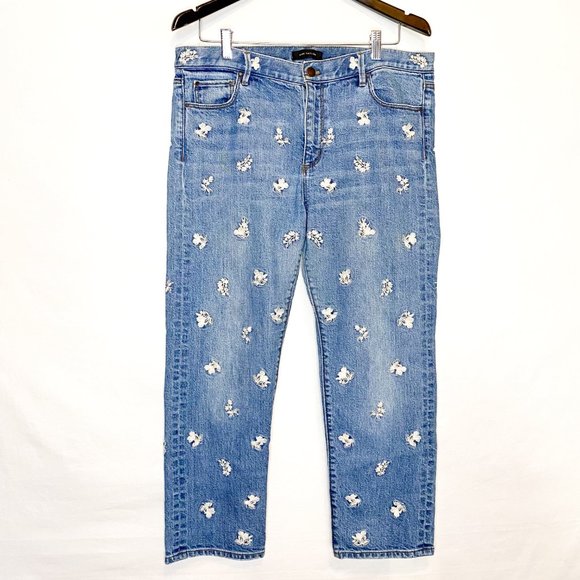 Ann Taylor Floral Embroidered Denim - Picture 3 of 11